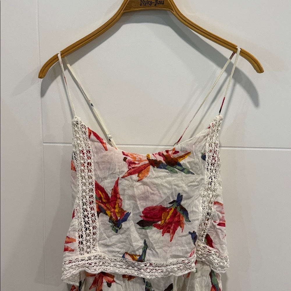 Abercrombie & Fitch White romper with Yellow Accent size large - Picture 3 of 8